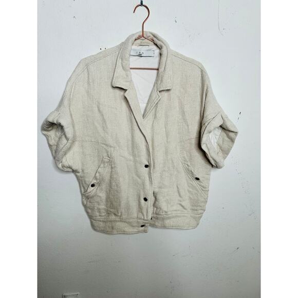 IRO Off-White Linen Blend Dropped Sleeves Oversized IIija Jacket size 42 - Picture 2 of 16